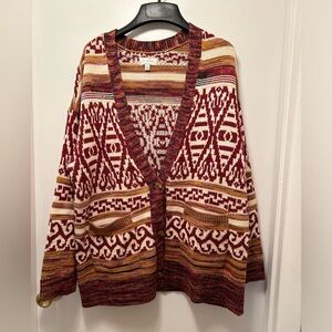 Lucky Brand Multicolor Patterned Cardigan